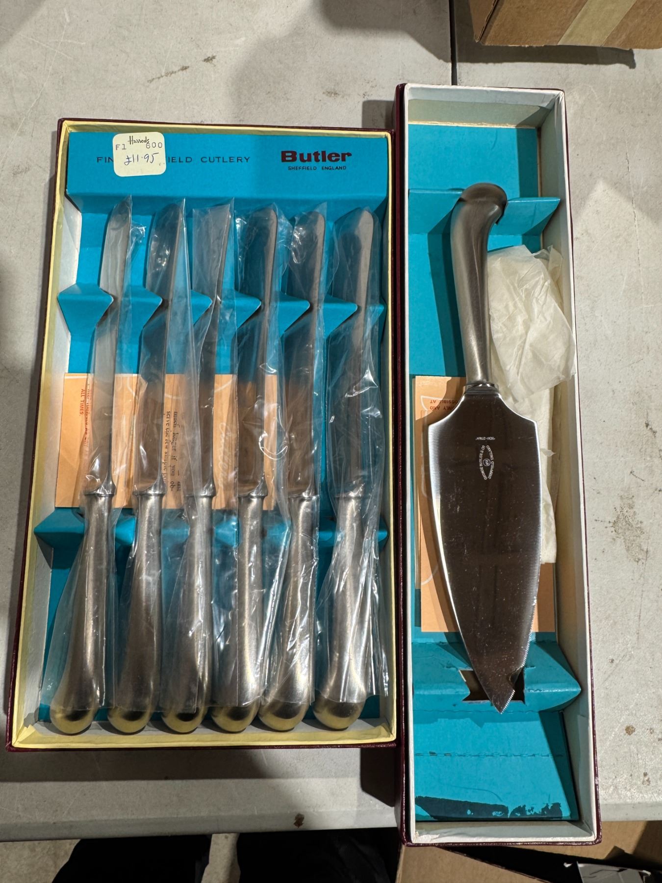 Butler, pie server, and knives