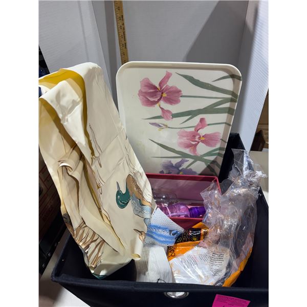 Storage bin, coffee filters, and other items