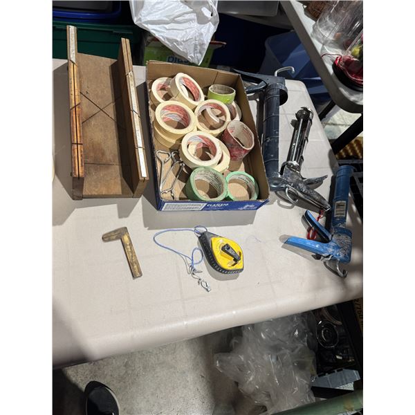 Tapes, chalk line, grease guns, etc.