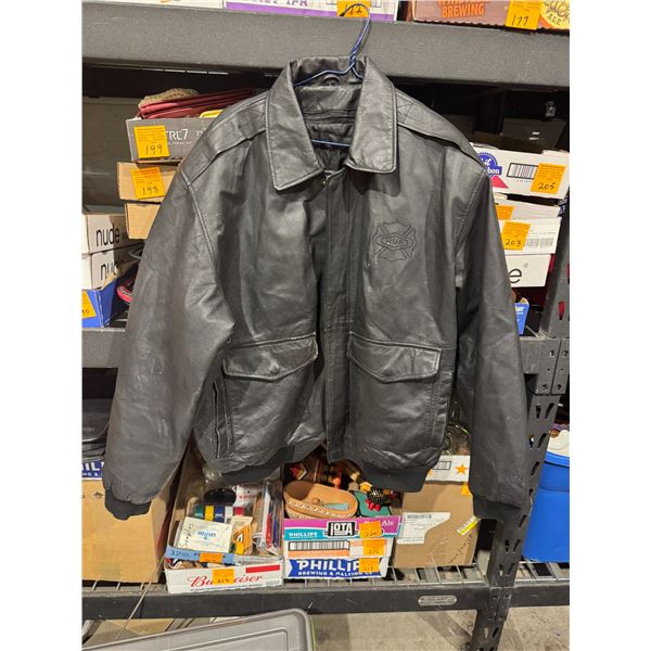 Leather coat size large