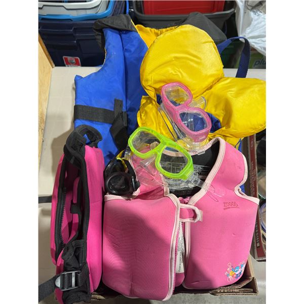 Lifejackets and masks, etc.