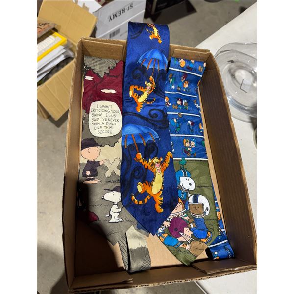 Snoopy and Winnie the Pooh ties