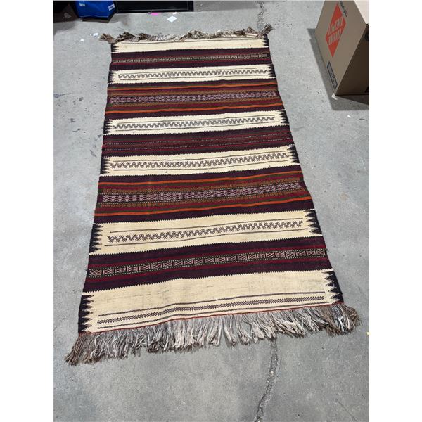 Turkish kilim rug runner, hand-woven in the 1970s 5'9" by 3'3"