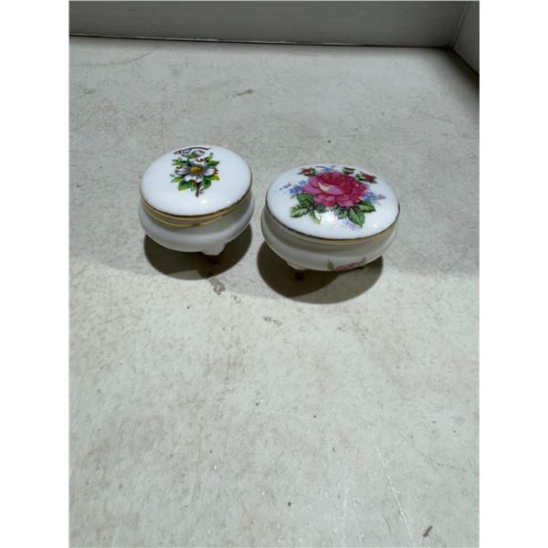 Dogwood and Rose trinket jars, Japan