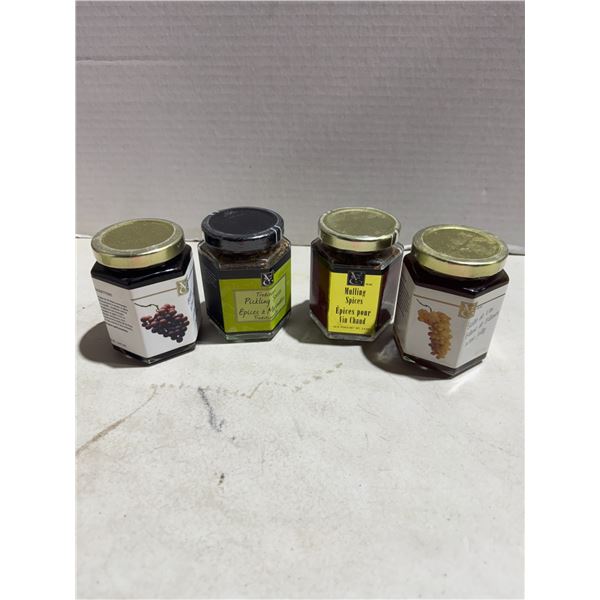 Epicure Sealed blush wine, jelly, pickling, spices, mulling, spices, and wine jelly