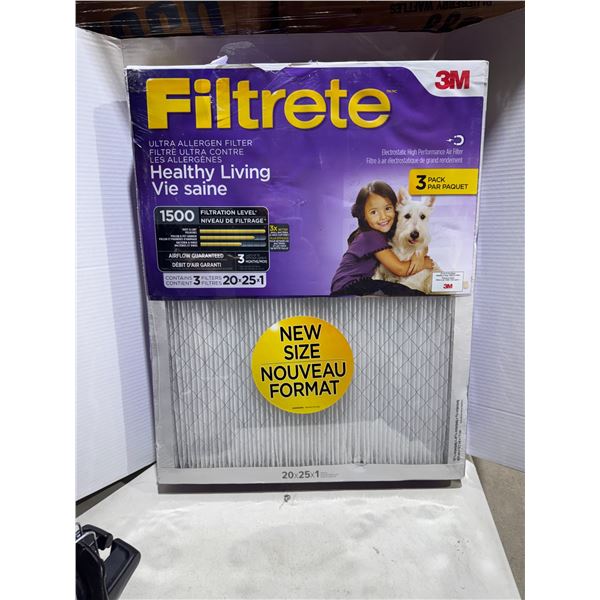 3M three pack filters 20 x 25 by one