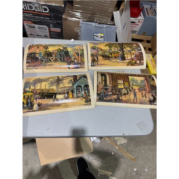 four vintage placemats by H.C. Wolcott