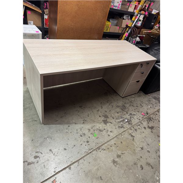 Desk with measures 71 inches long 29 1/2 inches deep and 29 inches tall