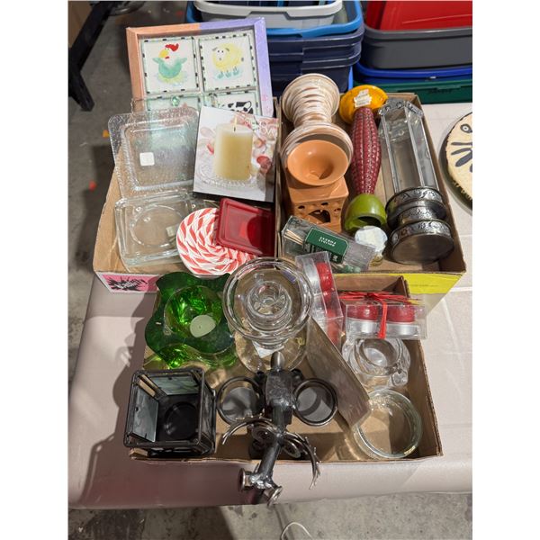 Large lot of candleholders and candle trays