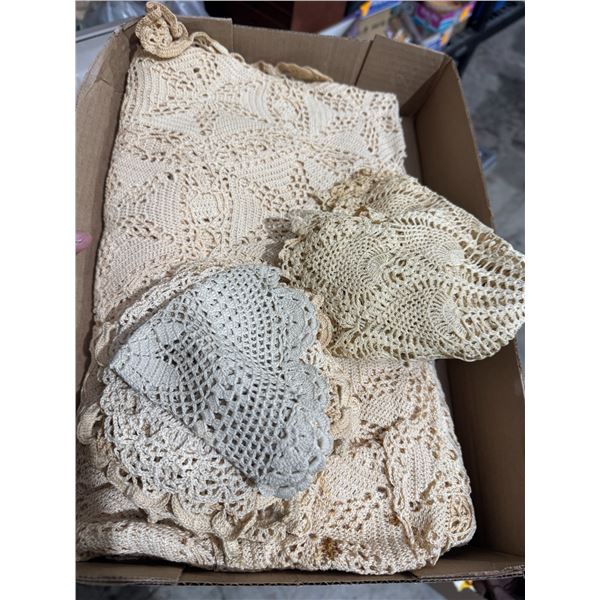 Tablecloth and doilies