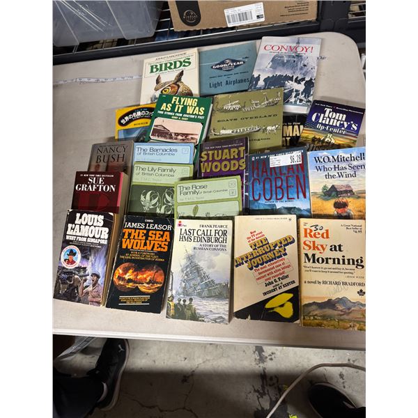 Assorted books, louise Lamar, Sue, Grafton, and many more