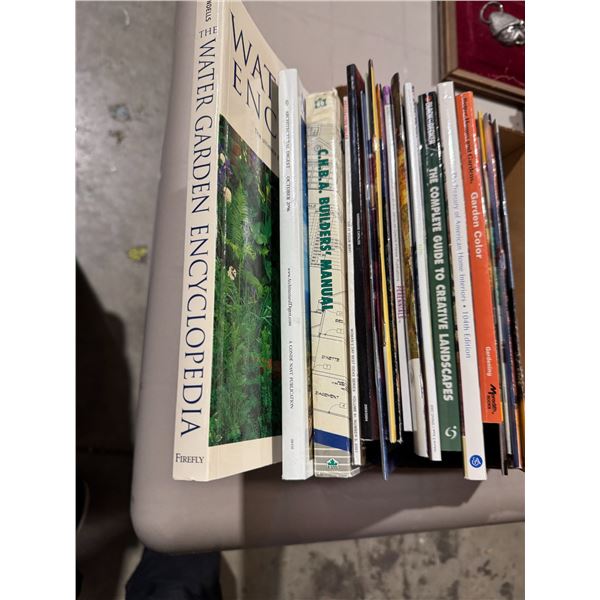 Assorted books gardening building landscaping, et