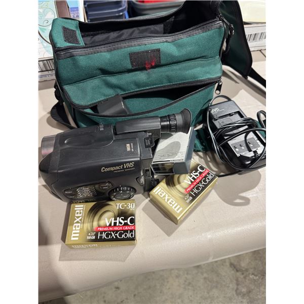 JVC compact, VHS video camera and new video tapes