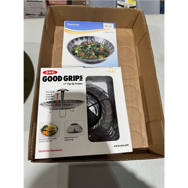 Good grips 11 inch pop-up steamer and other