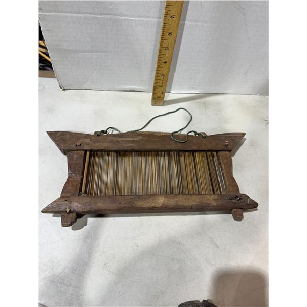 African wooden strip weave loom