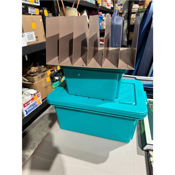 Storage bins and Filing item