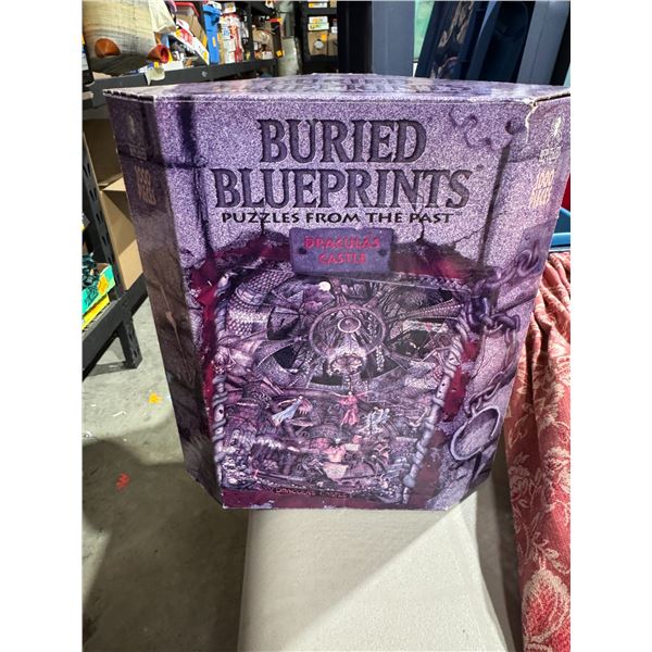 Buried blue prints puzzle from the past Dracula castle