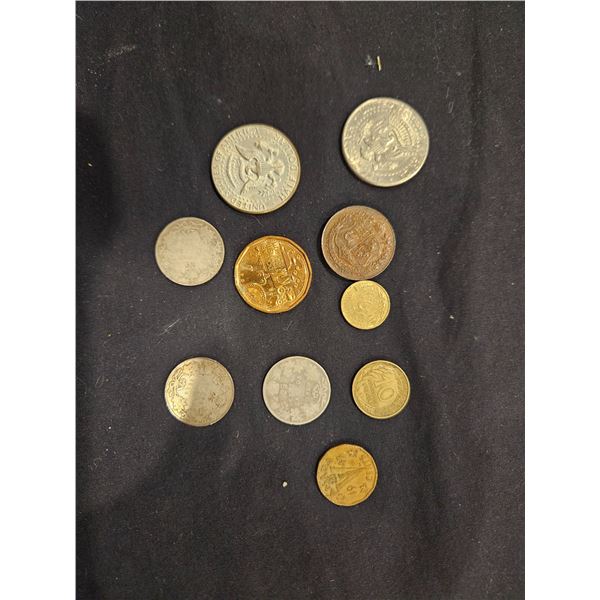 Assorted coins