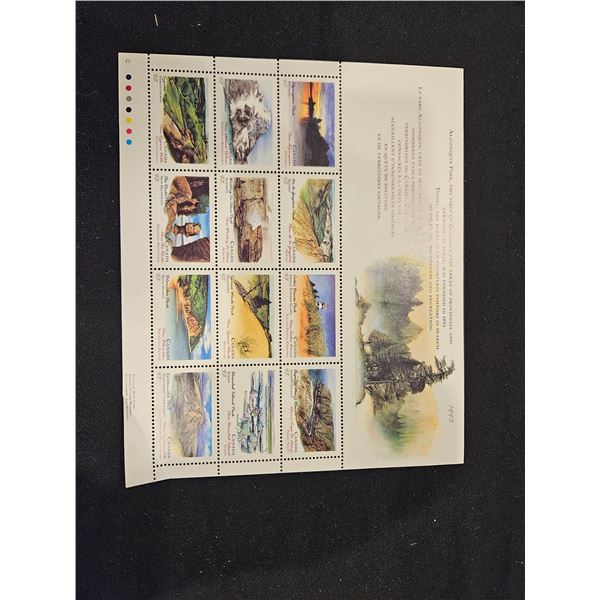 sheet of 1993 Canadian parks stamps