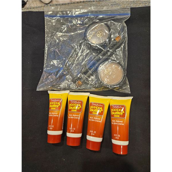 3 lotions and 2 hair veil