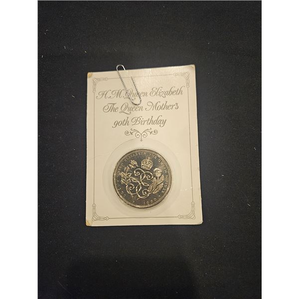 Queen mother 90th birthday coin