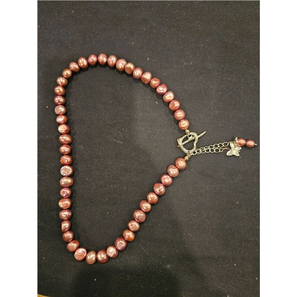 Strand of dyed pink Freshwater pearls