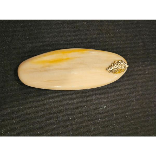 Flat oval Walrus Ivory pendant