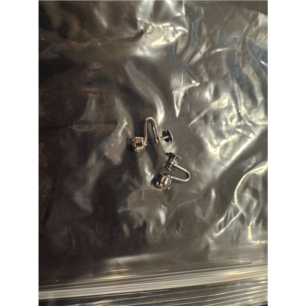 Rhinestone earrings with screw backs