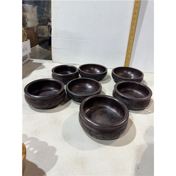 Carved wood bowls