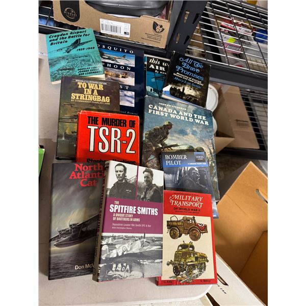 Assorted books, military, and aviation related