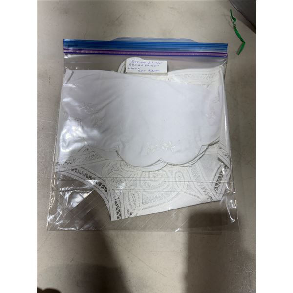 Cotton and lace bread, basket linens