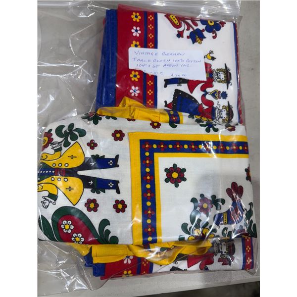Vintage German tablecloth and apron
