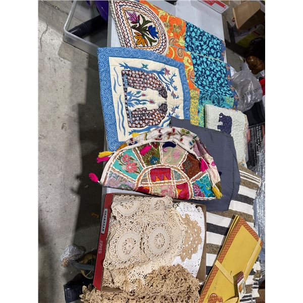 Blankets, doilies pillow covers and placemats