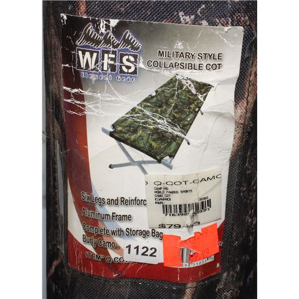 ALUMINUM FRAME MILITARY STYLE COLLAPSIBLE COT