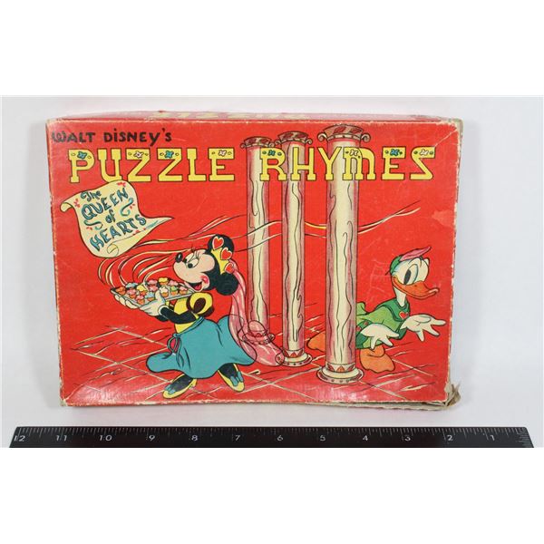 ANTIQUE WALT DISNEY JIG SAW PUZZLE RHYMES