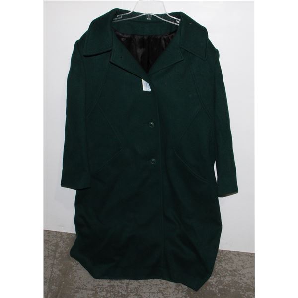 WOMENS SIZE APX XL VINTAGE 100% WOOL LONG GREEN