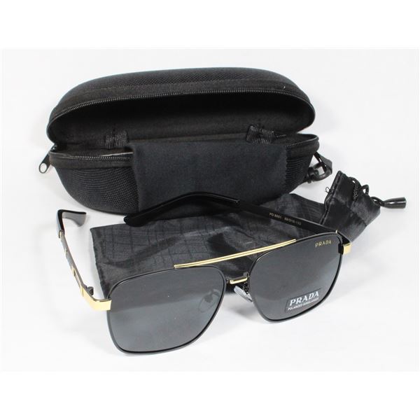 NEW REPLICA PRADA BLACK & GOLD SUNGLASSES
