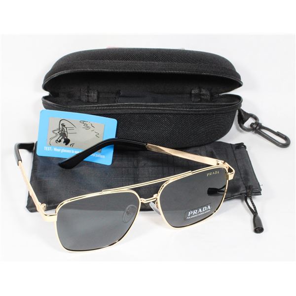 NEW REPLICA PRADA GOLD & BLACK SUNGLASSES