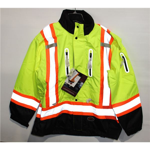 PIONEER HIGH-VIS WATERPROOF SAFETY JACKET 2XL