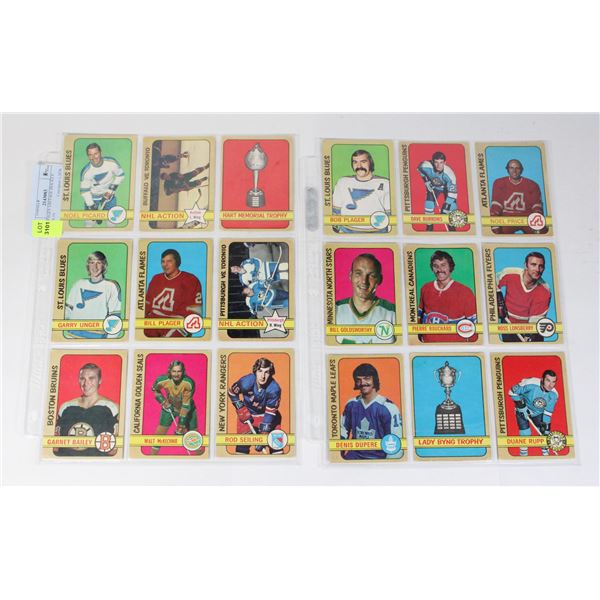 TWO PAGES VINTAGE HOCKEY CARDS #4