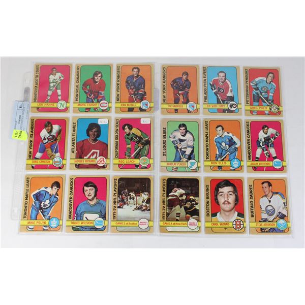 TWO PAGES VINTAGE HOCKEY CARDS #2