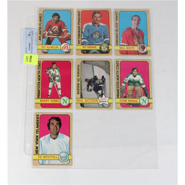 PAGE OF VINTAGE HOCKEY CARDS