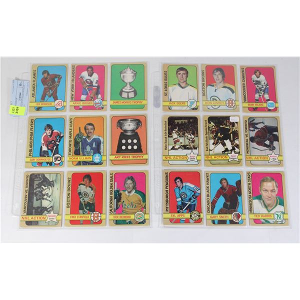 TWO PAGES VINTAGE HOCKEY CARDS #1