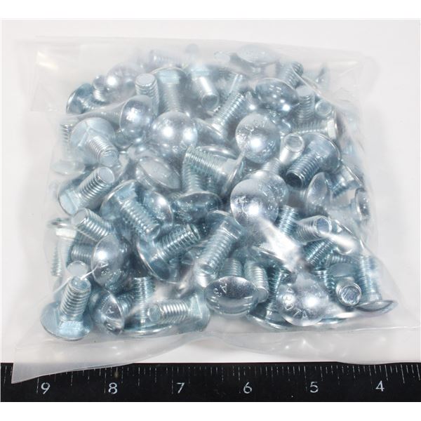 PACKAGE OF 100 CARRIAGE BOLTS 3/8"-16 x 3/4"