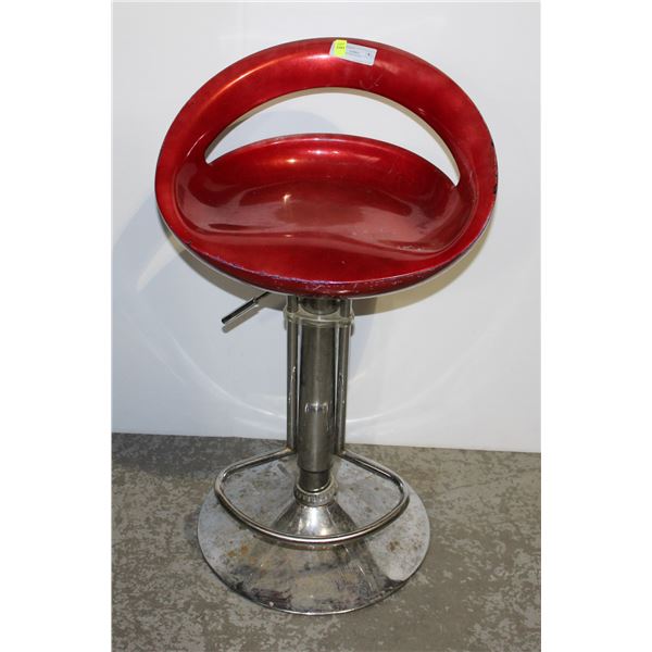 RED SWIVEL BAR STOOL