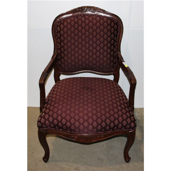 BURGUNDY UPHOLSTERY CHAIR