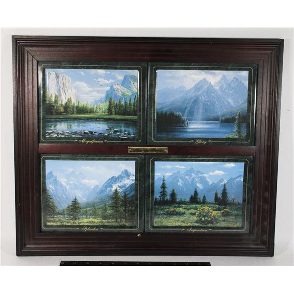 FRAMED 4PC BRADFORD EXCHANGE "MOUNTAIN MAJESTY"