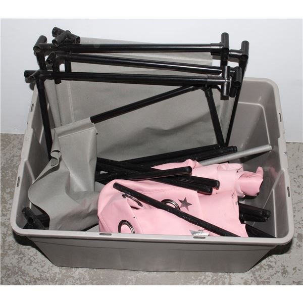 STORAGE SOLUTION + 2 MATCHING PINK CURTAINS + MORE