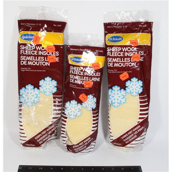 3 PARIS OF DR SCHOLLS FLEECE INSOLATED