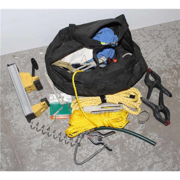 HEAVY DUTY UTILITY BAG WITH ROPE, VICES, SPRING